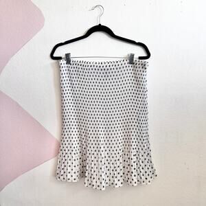 Drama White Polka‎ Dot Pleated Skirt Vintage 90s Preppy Retro Coquette XL